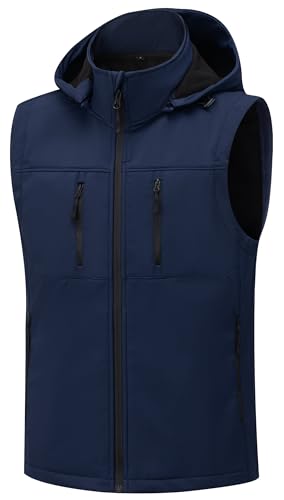 GGleaf Men's Softshell Vest Windproof Lightweight Golf - color: Navy, size: Medium