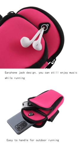 Running Armband with Earphone Bag, Armband Suitable for Most Phones, Water Resistant 2 Pockets (Black) - color: Black