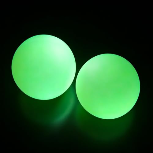 Glow in The Dark Lacrosse Ball Clear to Green Official Size Elastic Rubber Lacrosse Balls for Practice Training Massage Muscle Relaxation Indoor Outdoor Sports Gifts - color: Green-2pc