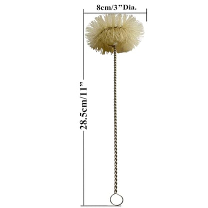 NewFerU Bottle Brush Thin Long Handle Round X 1, 3 in Natural Boar Bristle - color: Natual - Round