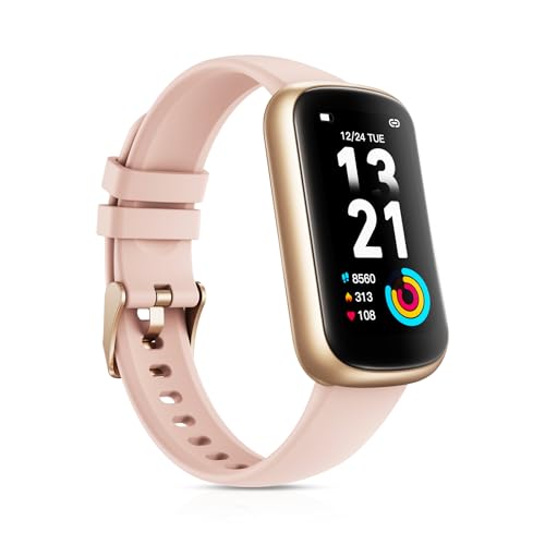 Fitness Tracker Smart Watch, 1.47" Full Touch Health Tracker with 24/7 Heart Rate & Blood Oxygen Monitor, Sleep Tracker, 3ATM Waterproof Step Tracker Activity Tracker for Women Men, Rose Pink - color: Rose Pink