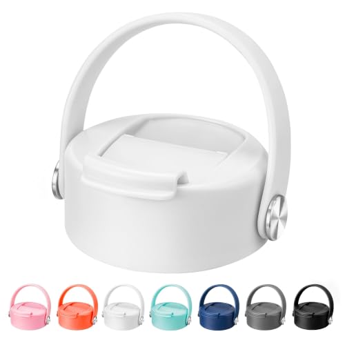 Flip Lid with Handle for Hydro Flask 12 16 20 32 40 64 oz Wide Mouth Bottle - color: White