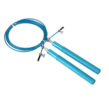 Aluminum Alloy Jump Rope with Ball Bearings – Skipping Rope for Speed Training, Non-Slip Grip and Adjustable PVC Cable - color: Blue