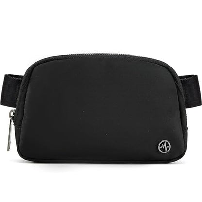 Pander Crossbody Belt Bag for Women and Men, Travel and Everyday Use, Black - color: Black