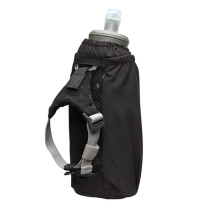 Nathan Handheld Soft Flask 18oz - Exo-Draw Insulated Collapsible Bottle - Grip-Free Strap & Rigid ExoSpine for Comfort/Support - Breathable Mesh Strap - Ideal Running/Hiking, Pinnacle, Black - color: Black, style: 18oz Insulated