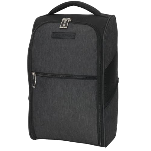 CADDYDADDY Premium Golf Shoe Bag w/Internal Shoe Divider Ventilated Sides - color: Gunmetal