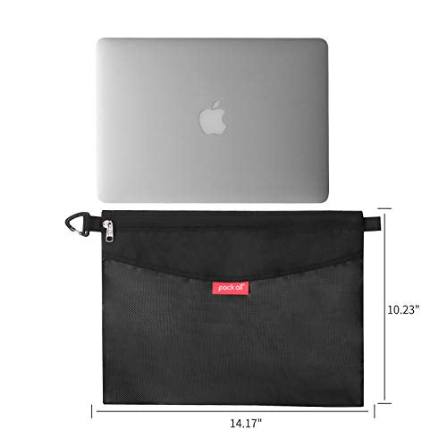 pack all Water-Resistant Zipper Pouch, Mesh Zipper Bag, 14.17"x10.23" - color: Black, size: Large