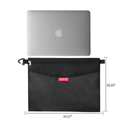 pack all Water-Resistant Zipper Pouch, Mesh Zipper Bag, 14.17"x10.23" - color: Black, size: Large