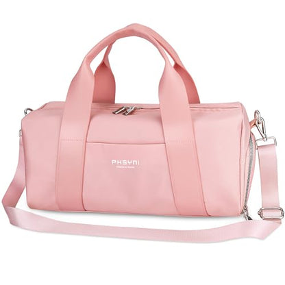 16" Gym Bag for Women,with Shoes Compartment and Waterproof Pocket(Pink) - color: Pink, size: 16" Small Size