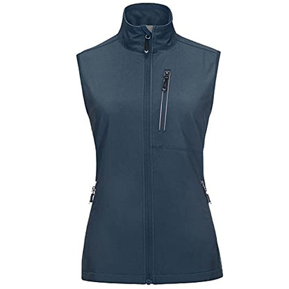 33,000ft Women's Lightweight Running Vest with 6 Pockets for Travel Golf - color: Midnight Blue, size: XX-Large