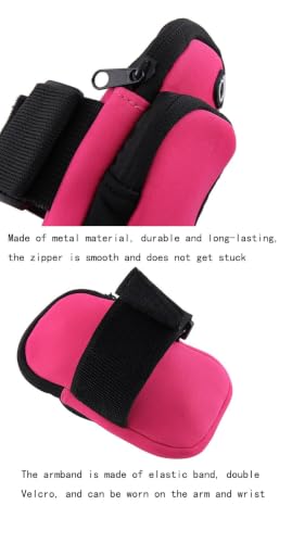 Running Armband with Earphone Bag, Armband Suitable for Most Phones, Water Resistant 2 Pockets (Black) - color: Black