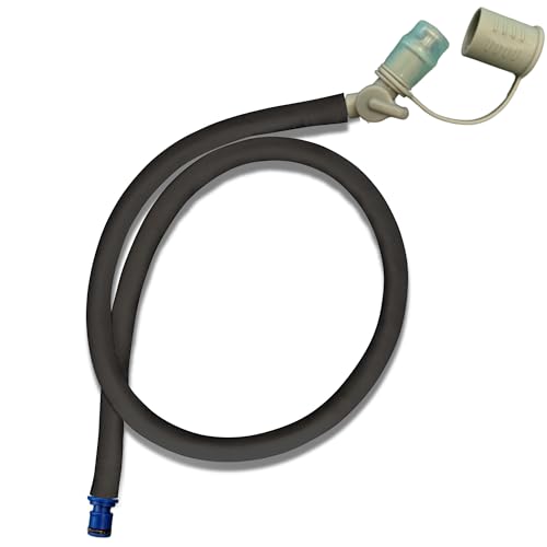 Hydration Bladder Tube Replacement - Universal Insulated Drink Hose fits CamelBak, Osprey, Source, USGI Tactical Packs - 36" Water Reservoir Hose with Bite Valve, Cover & Quick Release Connector - color: Black