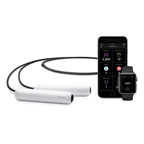 [Tangram Factory] Smart Rope - LED embedded Jump Rope - See your fitness data in MID-AIR - color: White, size: Large