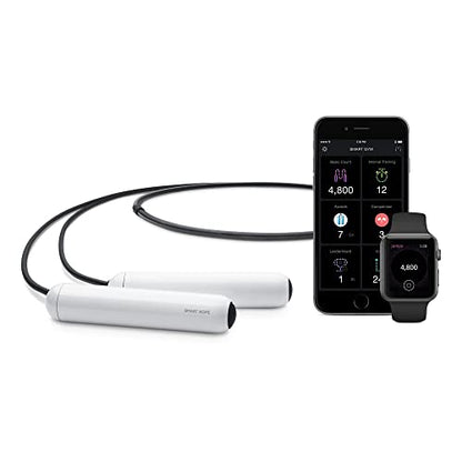 [Tangram Factory] Smart Rope - LED embedded Jump Rope - See your fitness data in MID-AIR - color: White, size: Large