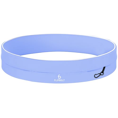 FlipBelt Classic Running Belt, Phone Holder for Running, Money Belt Pouch - color: Periwinkle, size: Medium