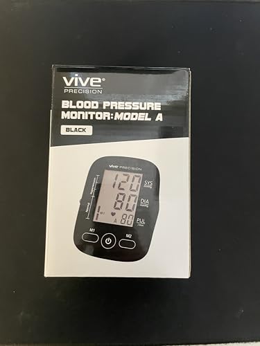 Vive Precision Automatic Blood Pressure Machine - Upper Arm Digital Pulse BP Monitor- Accurate Heart Rate Sensor for Home Use - Portable BPM with Large LCD Display - Heartbeat Monitoring System Kit