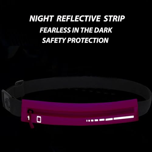 Slim Waterproof Fanny Pack Belt Bag for Women & Men – Bounce-Free Adjustable Running Belt, Lightweight Phone Holder Waist Pouch for Jogging, Workout, Travel, Money Belt