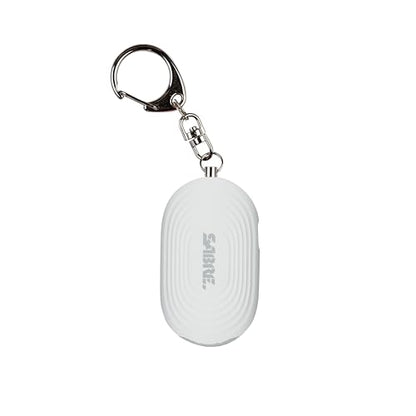 SABRE 2-in-1 Personal Alarm with LED Light, 130dB Personal Safety Siren, Snap Hook for Instant Access, 1,250 Foot (381 Meters) Range, Compact Design for Easy Attachment to Purse, Bag, or Keys - color: White