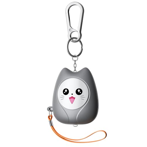 ESSAGER Personal Safety Alarm for Women, 130dB Loud Siren, Replaceable Battery, Built-in LED Light, Portable Keychain & Carabiner. Self Defense Security Alarm for Kids, Seniors (Gray) - color: Gray