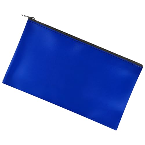 1 Pack Money Bag with Zipper, 11x6.1 inch Multi-purpose Cash Pouch, Bank Bag, Cash Bag, Check Wallet, Cosmetic Organizer (Blue) - color: Blue, size: 1 Piece