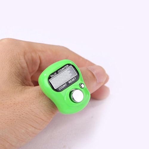 Finger Tally Counter,LED Digital,Clicker Counter,Digital Electronic Tasbeeh Counters,Handheld Number Click Counter,Electronic Counter Tally Counter,Track and Field Lap Counters (Crisp Green)