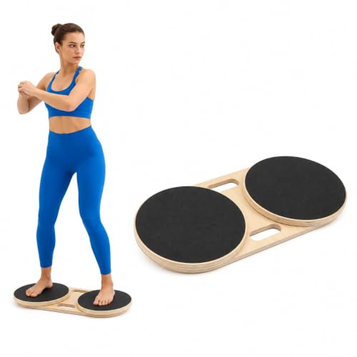 Waist Twister Board, Wood Core Exercise Disc with Handles, 260 lb