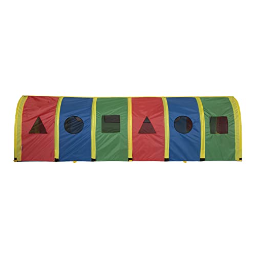 Pacific Play Tents 95200 Kids Super Sensory 9-Foot D Style Institutional Crawl Play Tunnel, 9' x 30" x 30", Multicolored