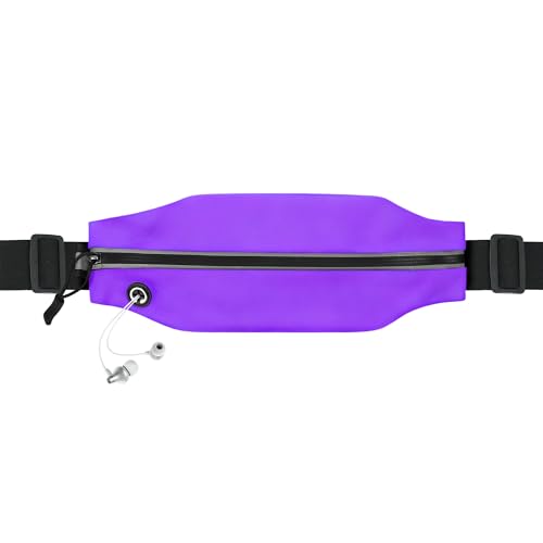 Running Belt Fanny Pack Men and Women Slim Running Bag Money Belt - color: Purple