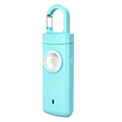 Personal Alarm Keychain 130dB Loud Siren, USB-C Safety Alarm with LED Flashlight & Strobe Light, Emergency Panic Button for Women, Elderly, Seniors, Night Running, Outdoor Travel (Blue) - color: Blue