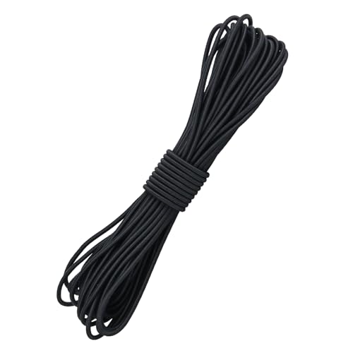 1/8 Inch Black Bungee Cord, 40 Feet Heavy Duty Elastic Shock Cord Nylon Stretch String Bungee Rope for DIY Crafting Sewing, Luggage, Camping, Tie Downs (Black, 1/8 inch x 40 ft) - size: 1/8 inch x 40 ft