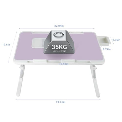 iXTRA Adjustable Laptop Lap Desk with Cooling Fan USB Light for Adults 56x32cm,Purple - color: Purple+holder,56x32cm