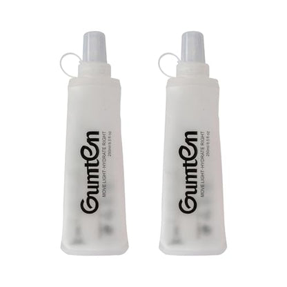 2 Pack Soft Flask 250ml TPU BPA-Free Soft Water Bottle Leak-Proof Collapsible for Hydration Pack Running Vest Marathon Hiking Cycling (Transparent) - color: 2pcs, 250ml Transparent