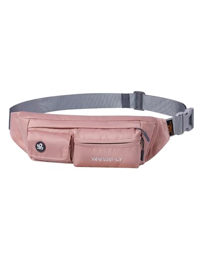WATERFLY Small Fanny Pack for Women Men, Crossbody Travel Waist Bag Pink - color: Pink
