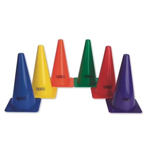 S&S Worldwide Spectrum 12 inch High Plastic Cones, Lightweight, Set of 6