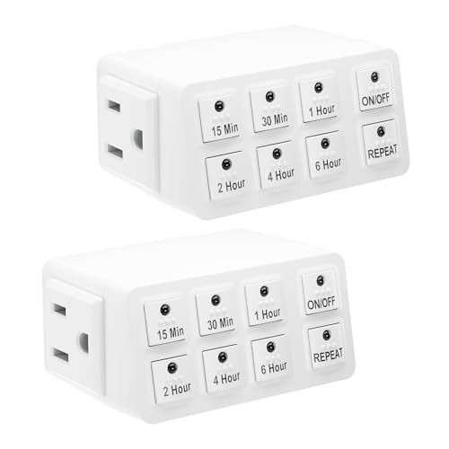BN-LINK 2 Pack Indoor Countdown Timer with Repeat Function, 3-Prong - style: 2 Pack