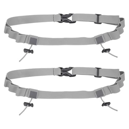 Bib Belt, Race Belt Triathlon Running Number Holder Elastic Comfortable with 6 Gel Loops, Sport Race Bib Holder 2Pcs, Light Gray for Runners/Marathon/Cycling - color: Light Gray