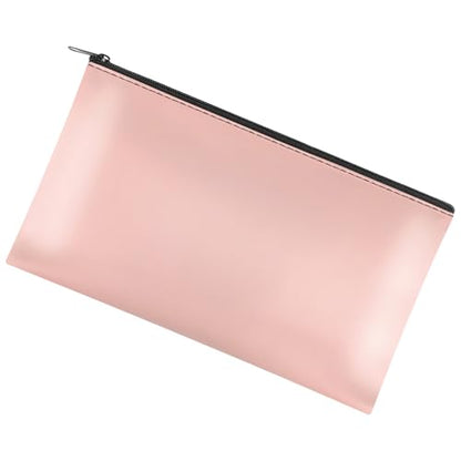 2 Pack Money Bag with Zipper, 11x6.1 inch Multi-purpose Cash Pouch, Bank Bag, Cash Bag, Check Wallet, Cosmetic Organizer (Pink) - color: Pink, size: 2 Pieces