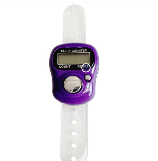 5 Digit LED Digital Row Counter, Handheld Tally Counter with Ring Electronic Click Counter for Golf and Lap Counting - color: Purple