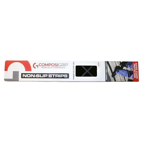 Outdoor Anti-Slip Stair Treads 2x12 Black – Durable Non-Skid Safety Strips for Steps, Decks & Ramps, Glass Reinforced Composite, All-Weather Commercial Grade