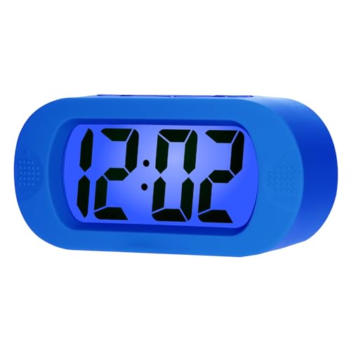 Plumeet Kids Alarm Clock Large Digital LCD Travel Alarm Clocks with Snooze and Night Light - Ascending Sound and Handheld Size - Best Gift for Kids (Blue) - color: Blue