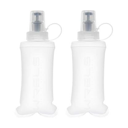 Soft Flasks Running Water Flask Folding Soft Water Bottles Small for Outdoor Sports Hiking Hydration Pack 5oz/8oz/17oz(WHITE,5oz*2) - color: White, style: 150ml/5oz-2 Pack
