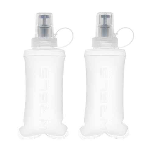 Soft Flasks Running Water Flask Folding Soft Water Bottles Small for Outdoor Sports Hiking Hydration Pack 5oz/8oz/17oz(WHITE,5oz*2) - color: White, style: 150ml/5oz-2 Pack