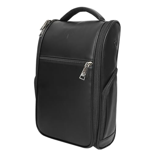 CADDYDADDY Premium Golf Shoe Bag w/Internal Shoe Divider Ventilated Sides - color: Matte Black