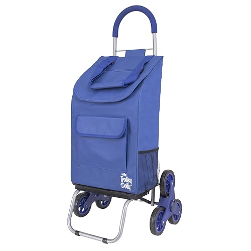 dbest Products Stair Climber Trolley Dolly with Backpack Straps, Shopping cart Grocery Foldable Condo Apartment - color: Blue, style: Backpack Straps