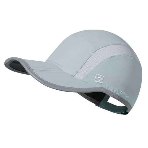 GADIEMKENSD Reflective Folding Outdoor Hat Unstructured Design UPF 50+ Sun Protection Sport Hats for Womens and Mens - color: Grey Blue