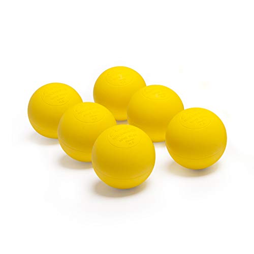 Champion Sports Lacrosse Balls – Official Size NCAA, NFHS, NOCSAE Certified, Packs of 3, 6, 12, 60 or 120 for Practice & Games, Multiple Colors - color: Yellow, style: 6 Pack
