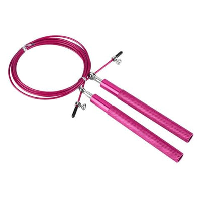 Aluminum Alloy Jump Rope with Ball Bearings – Skipping Rope for Speed Training, Non-Slip Grip and Adjustable PVC Cable - color: Pink