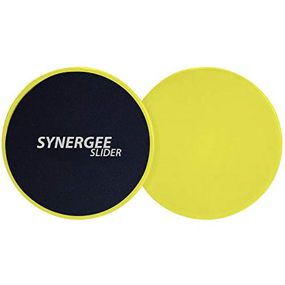 Synergee Core Sliders – Dual Sided Ab Exercise Equipment - color: Yellow