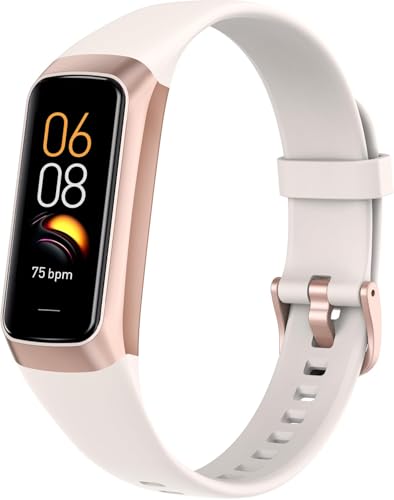 ZKSSGY Fitness Tracker with 24/7 Heart Rate Blood Oxygen Sleep Monitor,Activity Tracker with 1.1" AMOLED Touch Color Screen, Multiple Sport Modes Step Counter,IP68 Waterproof for Women Men (Beige) - color: Beige