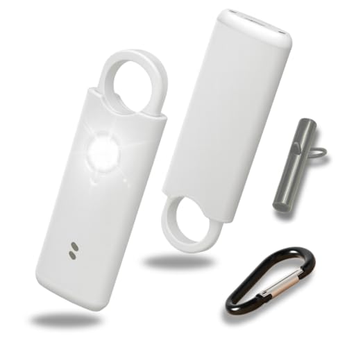 VOLTEK Metal Personal Alarm for Women (Silver) – 140dB Self Defense Safety Alarm Keychain, USB-C Rechargeable Emergency Alarm with Door & Window Sensor Mode - color: SILVER